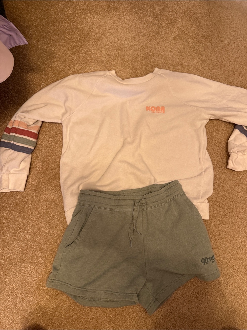 Kona surf Crewneck Sweatshirt and Shorts Set - Top with Shorts